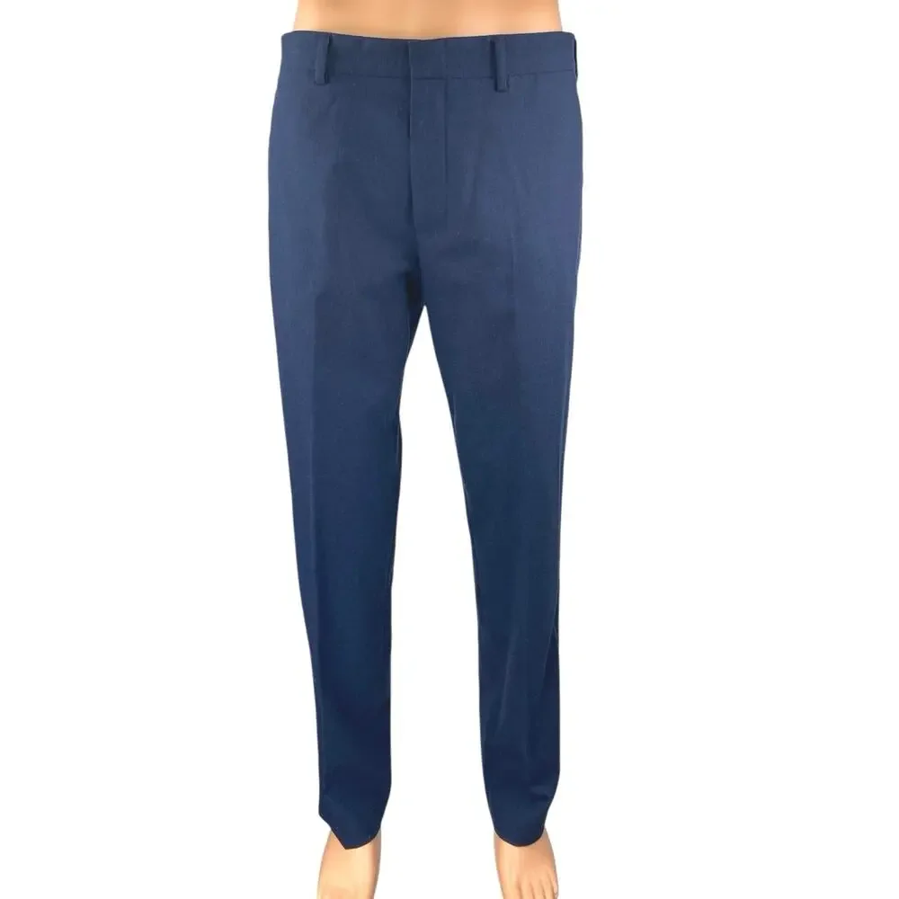 J.Crew Thompson Men's Blue Wool Straight Leg Slim Fit Trousers Dress Pants Sz 32